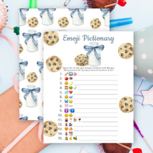 Cookie und Milch Baby Dusche Emoji Pictionary game