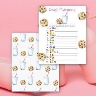 Cookie und Milch Baby Dusche Emoji Pictionary game