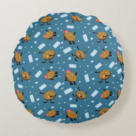 Cookie und Milch Rundes Kissen