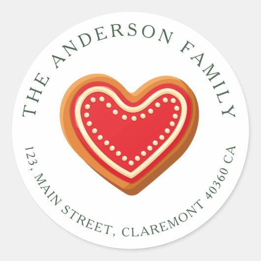 Cookie Weihnachtsadressen-Etikett Runder Aufkleber (Vorderseite)