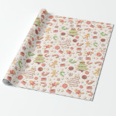 Cookie Weihnachtsmuster - Süß und feierlich Geschenkpapier (Ungerollt)