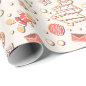 Cookie Weihnachtsmuster - Süß und feierlich Geschenkpapier (Rolleneckpunkt)