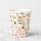 Cookie Weihnachtsmuster - Süß und feierlich Pappbecher (Vorderseite)