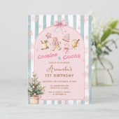 Cookies and Cocoa Christmas Kids Birthday Einladung (Stehend Vorderseite)