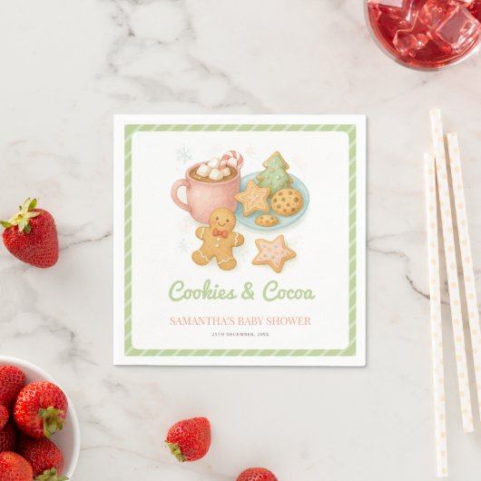 Cookies and Cocoa Winter Baby Shower  Serviette (Beispiel)