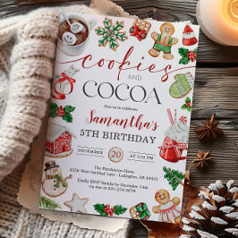 Cookies and Cocoa Winter Birthday Invitation Einladung