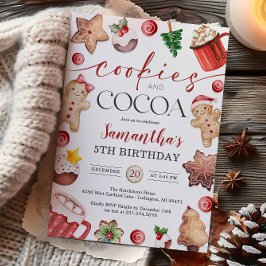 Cookies and Cocoa Winter Birthday Invitation Einladung