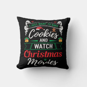 Cookies backen und Weihnachtsfilme ansehen Kissen