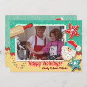 Cookies backen Weihnachtsfotokarten Einladung (Vorne/Hinten)