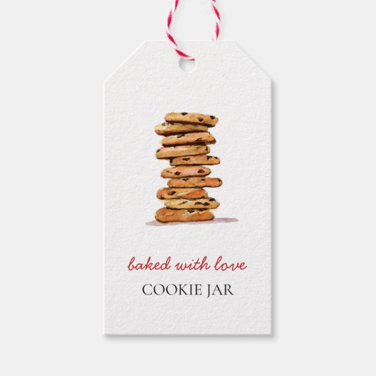 Cookies Bäckerei Aquarelltafeln Geschenkanhänger (Vorderseite)