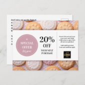 Cookies Bakery Baker Custom Coupon Discount Postkarte (Vorne/Hinten)