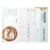Cookies Bakery Order Invoice Form Notizblock (Vorderseite)