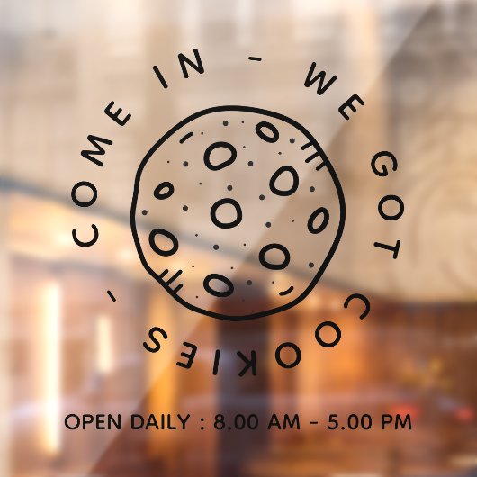 Cookies Bakery Store Simple Business Open Hours Fensteraufkleber (Blatt 2)