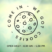 Cookies Bakery Store Simple Business Open Hours Fensteraufkleber (Blatt 3)