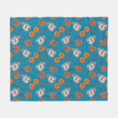 Cookies, Buns: blaues Hintergrundmuster Fleecedecke (Vorderseite (Horizontal))