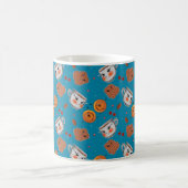 Cookies, Buns: blaues Hintergrundmuster Kaffeetasse (Mittel)