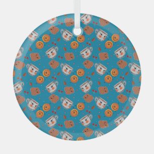 Cookies, Buns: blaues Hintergrundmuster Ornament Aus Glas