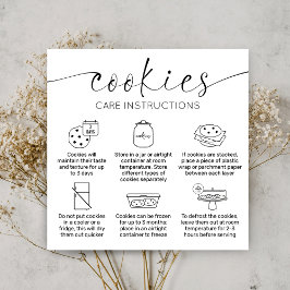 Cookies Care Card Elegantes Script Minimal Vielen  Quadratische Visitenkarte
