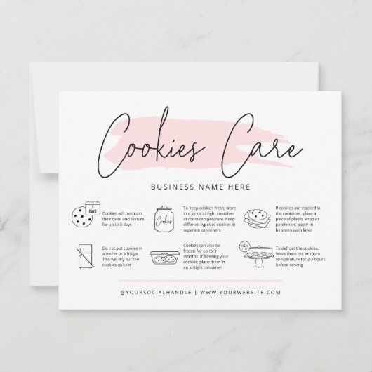 Cookies Care Guide Bäckerei Anweisungen Weiblich Dankeskarte (Vorderseite)