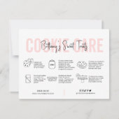 Cookies Care Guide Pink Ästhetische Bäckerei Dankeskarte (Vorderseite)