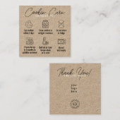 Cookies Care Instructions Kraft Quadratische Visitenkarte (Vorne/Hinten)