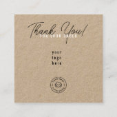 Cookies Care Instructions Kraft Quadratische Visitenkarte (Rückseite)