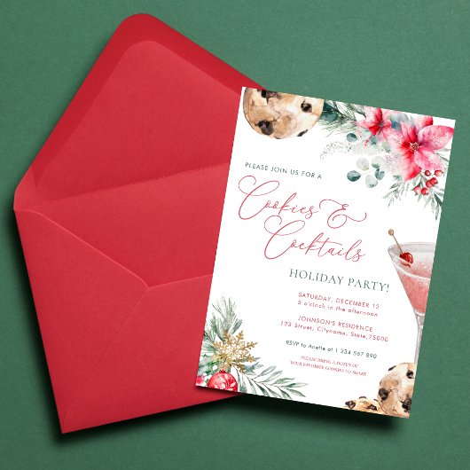 Cookies & Cocktails Weihnachts Weihnachtsfeier Einladung