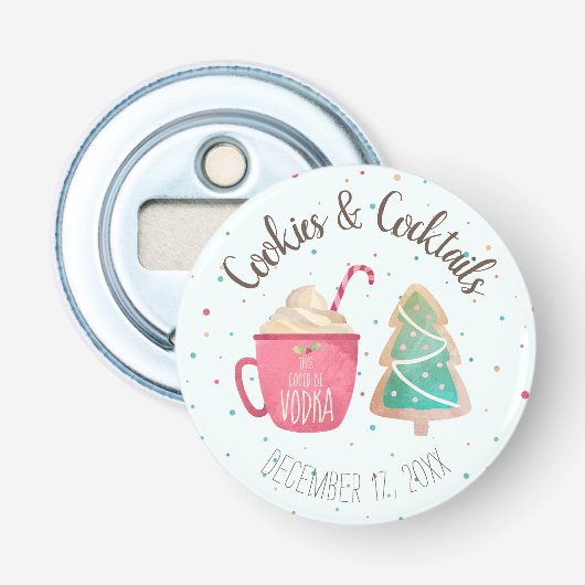 Cookies & Cocktails Weihnachtsfest Party Flaschenöffner (Vorderseite)