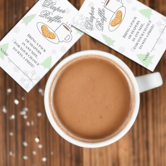 Cookies & Cocoa Baby Shower Diaper Raffle Begleitkarte