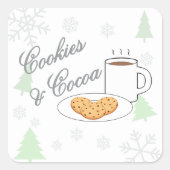 Cookies & Cocoa Baby Shower Quadratischer Aufkleber (Vorderseite)