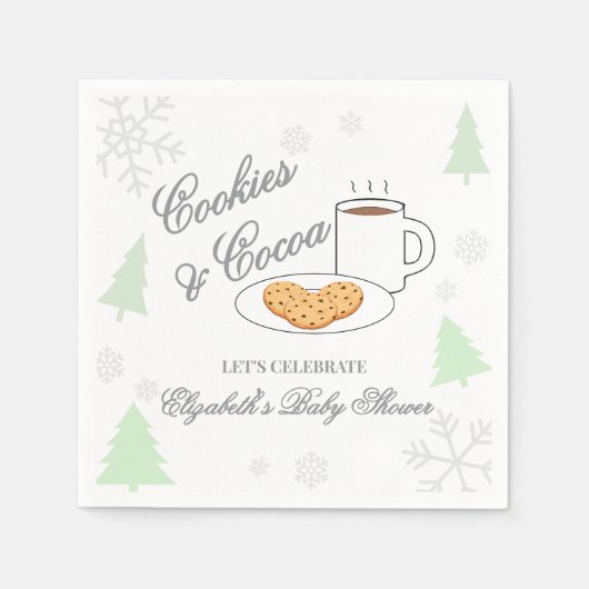 Cookies & Cocoa Baby Shower Serviette (Vorderseite)