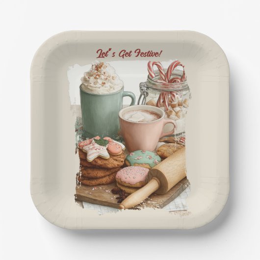 Cookies, Cocoa & Christmas Cheer Pappteller (Vorderseite)