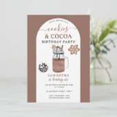 Cookies & Cocoa Hot Chocolate Kids Winter Birthday Einladung (Stehend Vorderseite)