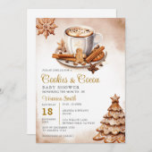 Cookies & Cocoa Kinderdusche Weihnachtsgebäck Einladung (Vorne/Hinten)