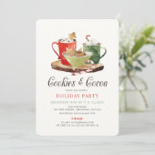 Cookies & Cocoa Weihnachtsfeier Einladung (Stehend Vorderseite)