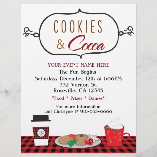 COOKIES & COCOA Weihnachtsfeier Event Flyer (Vorne)