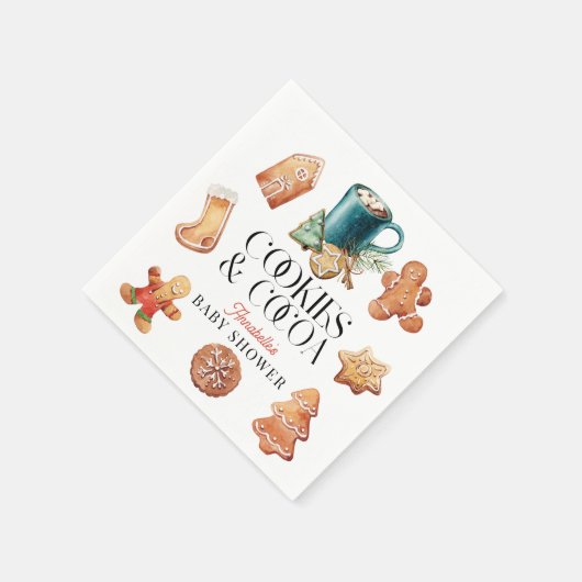 Cookies & Cocoa Weihnachtsgeschenk Kinderdusche Serviette (Ecke)