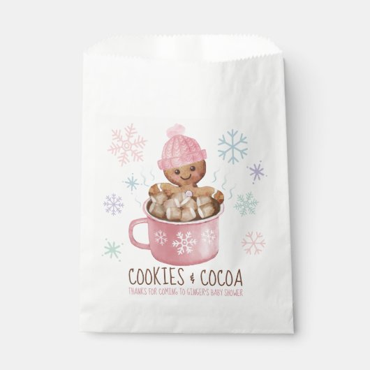 Cookies & Cocoa Winter Girl Babydusche Geschenktütchen (Vorderseite)