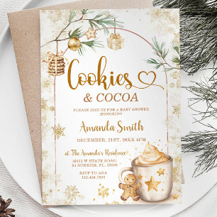 Cookies & Cocoa Winter Gold Weihnachtsdusche Einladung