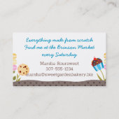 Cookies cupcake Gartenbäckerei Backwaren Visitenka Visitenkarte (Rückseite)