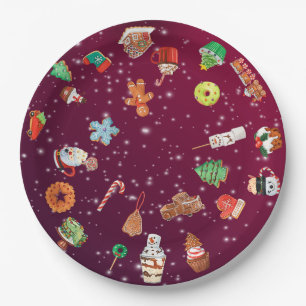 Cookies, Cupcakes und Kakao Pappteller