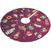 Cookies, Cupcakes und Kakao Polyester Weihnachtsbaumdecke (Schrägansicht)