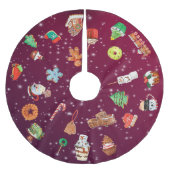 Cookies, Cupcakes und Kakao Polyester Weihnachtsbaumdecke (Vorderseite)