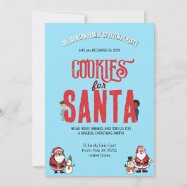 Cookies for Santa Christmas Pajama Baking Party Einladung