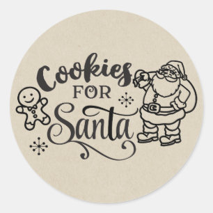 COOKIES FOR SANTA Weihnachtsfeiertag Gunst Leckere Runder Aufkleber