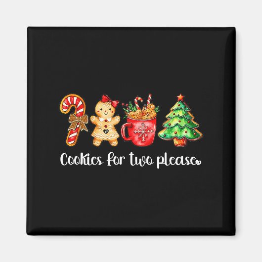 Cookies For Two Please,christmas Pregnancy Announc Magnet (Vorne)