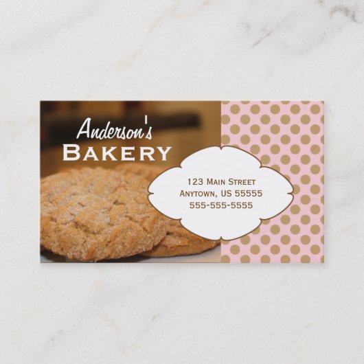 Cookies Foto Bakery Business Card Visitenkarte (Vorderseite)