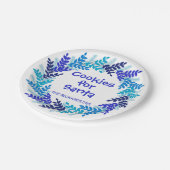 Cookies für den Weihnachtskranz von Santa Blue Pappteller (Schrägansicht)