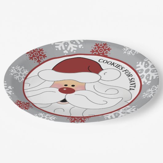 Cookies für den Weihnachtsmann Adorable ArtbyJess Pappteller (Schrägansicht)