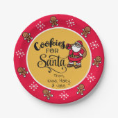 Cookies für den Weihnachtsmann Pappteller (Vorderseite)